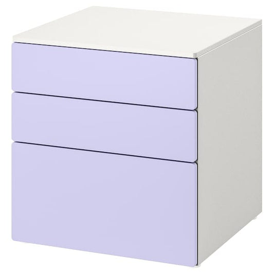 Ikea SMÅSTAD / PLATSA - Chest of 3 drawers, white/lilac, 60x57x63 cm