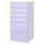 SMÅSTAD / PLATSA chest of 6 drawers, white/lilac, 60x57x123 cm