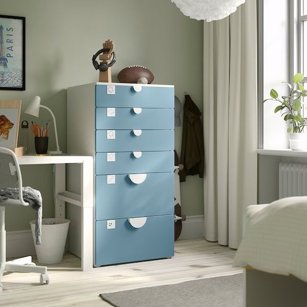 SMÅSTAD / PLATSA - Chest of drawers with 6 drawers,60x57x123 cm