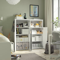 SMÅSTAD / PLATSA - Furniture combination, striped white/black/anthracite white,120x42x123 cm