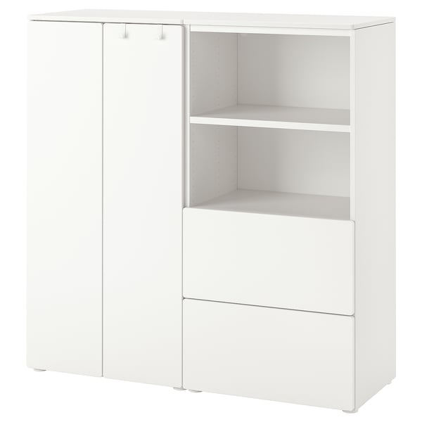 SMÅSTAD / PLATSA storage combination, white/white, 120x42x123 cm