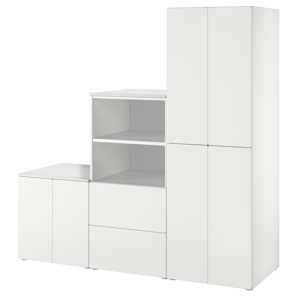 SMÅSTAD / PLATSA storage combination, white/white, 180x57x181 cm