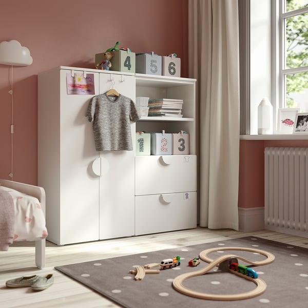 SMÅSTAD / PLATSA - SMÅSTAD / PLATSA Storage combination, white/white, 120x42x123 cm