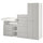 SMÅSTAD / PLATSA - Storage combination, white grey/with changing table, 210x79x181 cm