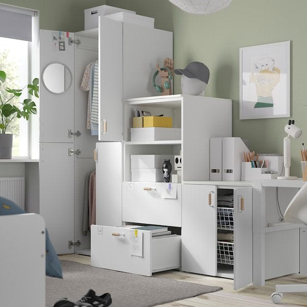 Ikea SMÅSTAD / PLATSA - Storage combination, white/grey, 180x57x181 cm