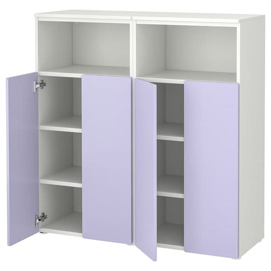 Ikea SMÅSTAD / PLATSA - Storage combination, white/lilac with 6 shelves, 120x42x123 cm