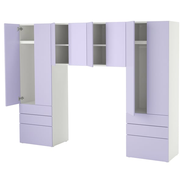 SMÅSTAD / PLATSA - SMÅSTAD / PLATSA Storage combination, white/lilac, 240x42x181 cm