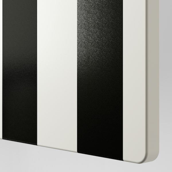 SMÅSTAD / PLATSA - Storage combination, white black/white/stripe with 3 drawers, 120x42x123 cm