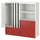 SMÅSTAD / PLATSA - SMÅSTAD / PLATSA Storage combination, white red/stripe with 3 drawers, 120x42x123 cm