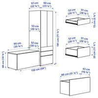 SMÅSTAD / PLATSA - Furniture combination,150x57x181 cm