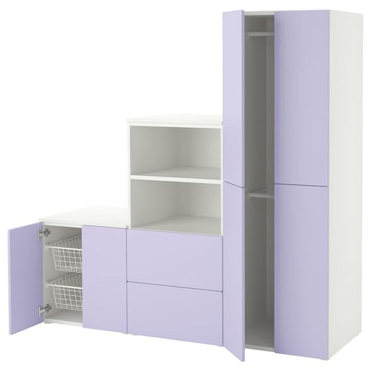 Ikea SMÅSTAD / PLATSA - Storage combination, white/lilac, 180x57x181 cm