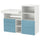 SMÅSTAD / PLATSA - Changing table, white blue/with bookcase, 150x79x123 cm
