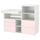 SMÅSTAD / PLATSA - Changing table, pale pink white/with bookcase,150x79x123 cm