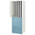 SMÅSTAD / PLATSA - Wardrobe, white stripe/blue with 3 drawers, 60x57x181 cm