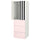 SMÅSTAD / PLATSA - Wardrobe, white stripe/pale pink with 3 drawers, 60x57x181 cm