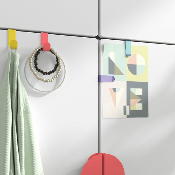 SMÅSTAD / PLATSA wardrobe, white white/with 2 clothes rails, 60x42x181 cm