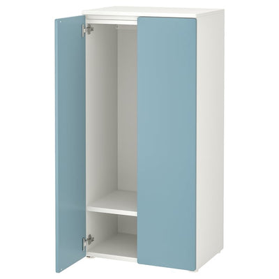 SMÅSTAD / PLATSA - Wardrobe, white/blue,60x42x123 cm