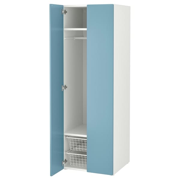 Ikea SMÅSTAD / PLATSA - Wardrobe, white/blue, 60x57x181 cm