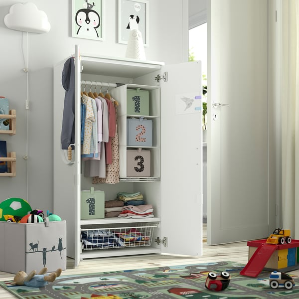 SMÅSTAD / PLATSA - SMÅSTAD / PLATSA Wardrobe, white/grey, 60x42x123 cm