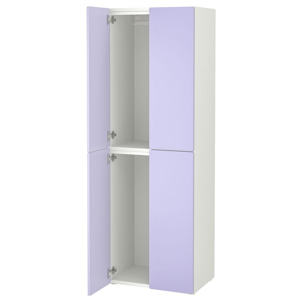SMÅSTAD / PLATSA - Wardrobe, white lilac/with 2 clothes rails, 60x42x181 cm