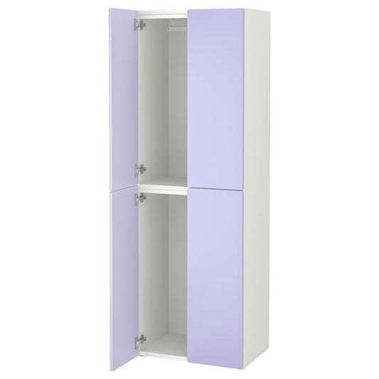 Ikea SMÅSTAD / PLATSA - Wardrobe, white lilac/with 2 clothes rails, 60x42x181 cm