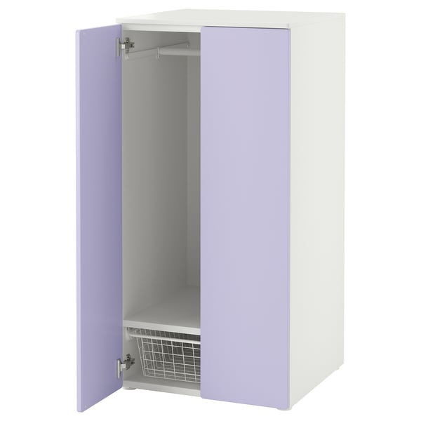 SMÅSTAD / PLATSA - SMÅSTAD / PLATSA Wardrobe, white/lilac, 60x57x123 cm