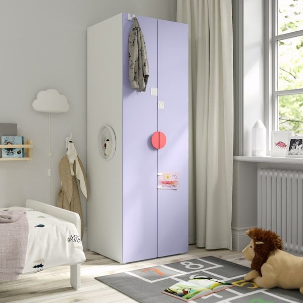 Ikea SMÅSTAD / PLATSA - Wardrobe, white/lilac, 60x57x181 cm