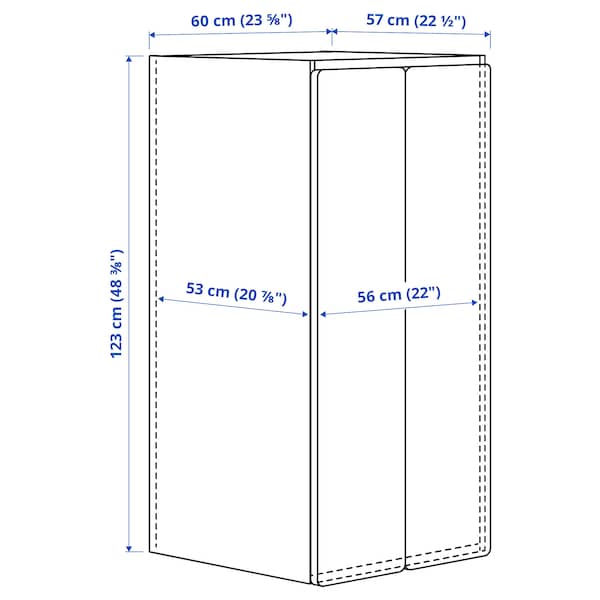 Ikea SMÅSTAD / PLATSA - Wardrobe, white pale pink/with 3 shelves, 60x57x123 cm