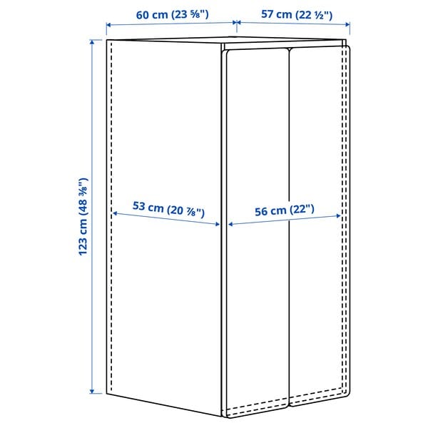 Ikea SMÅSTAD / PLATSA - Wardrobe, white/pale pink, 60x57x123 cm