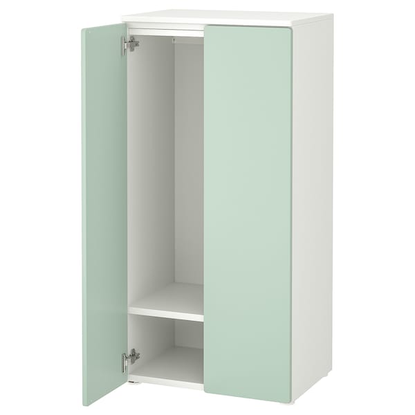 SMÅSTAD / PLATSA - Wardrobe, white/light green, 60x42x123 cm