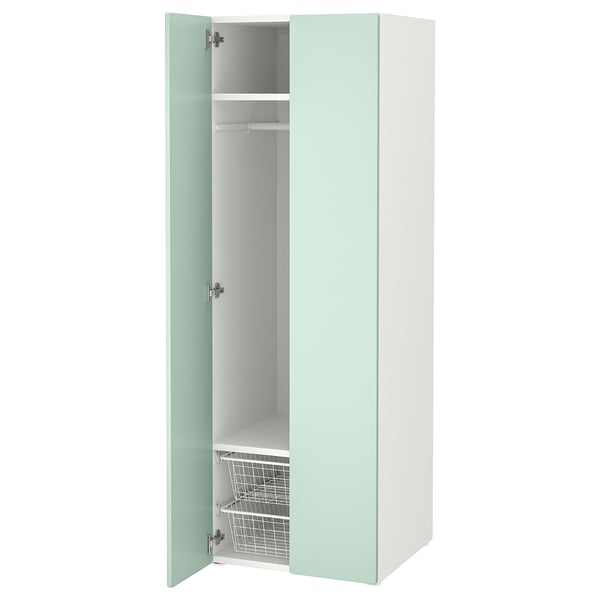 SMÅSTAD / PLATSA - SMÅSTAD / PLATSA Wardrobe, white/light green, 60x57x181 cm