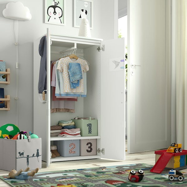 SMÅSTAD / PLATSA - Wardrobe, white/light green, 60x42x123 cm