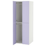 SMÅSTAD / PLATSA wardrobe, white lilac/with 2 clothes rails, 60x57x181 cm