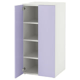 SMÅSTAD / PLATSA wardrobe, white lilac/with 3 shelves, 60x57x123 cm