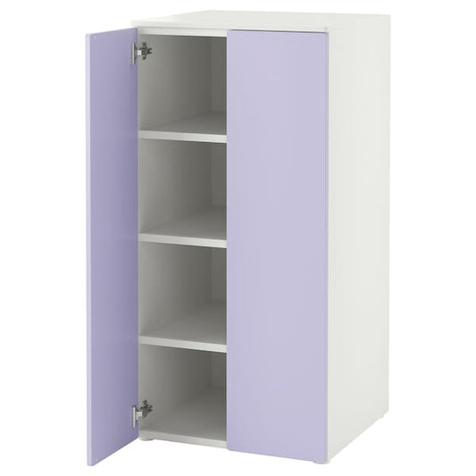 Ikea SMÅSTAD / PLATSA - Wardrobe, white lilac/with 3 shelves, 60x57x123 cm