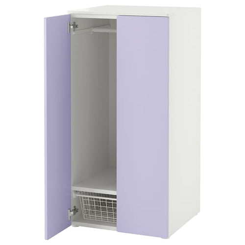 SMÅSTAD / PLATSA - Wardrobe, white/lilac, 60x57x123 cm