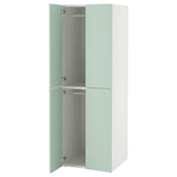 SMÅSTAD / PLATSA wardrobe, white light green/with 2 clothes rails, 60x57x181 cm