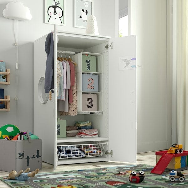 Ikea SMÅSTAD / PLATSA - Wardrobe, white/blue, 60x57x123 cm