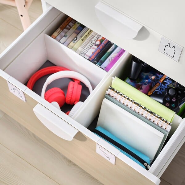 Ikea SMÅSTAD / PLATSA - Bookcase, white birch/with 3 drawers, 60x57x123 cm