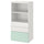 SMÅSTAD / PLATSA bookcase, white light green/with 3 drawers, 60x42x123 cm