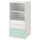 SMÅSTAD / PLATSA bookcase, white light green/with 3 drawers, 60x57x123 cm