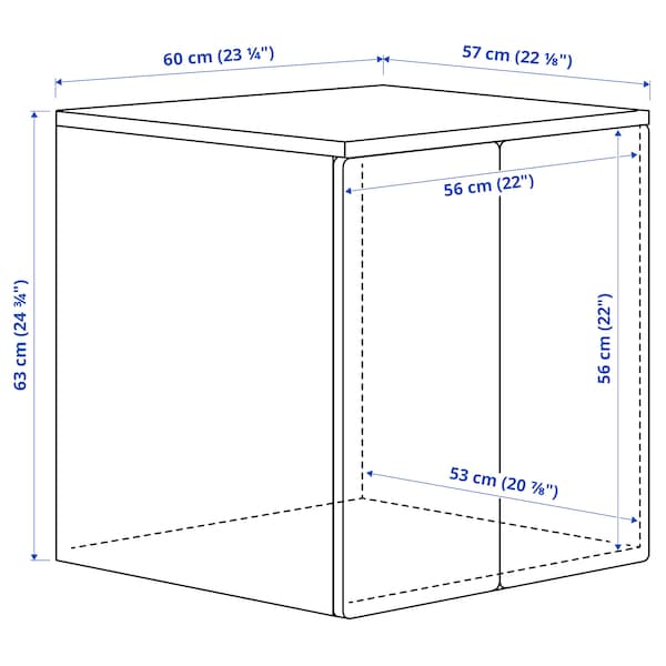 SMÅSTAD / PLATSA - Cabinet, white birch/with 1 shelf, 60x57x63 cm