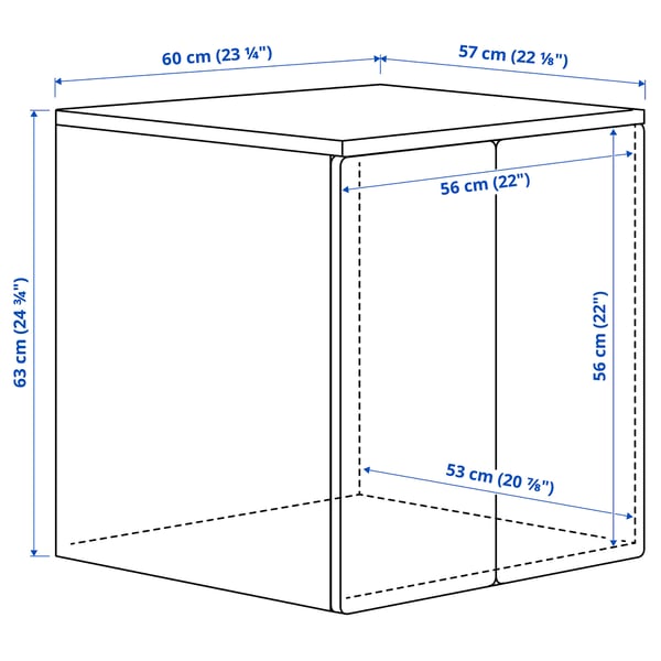 SMÅSTAD / PLATSA cabinet, white birch/with 1 shelf, 60x57x63 cm