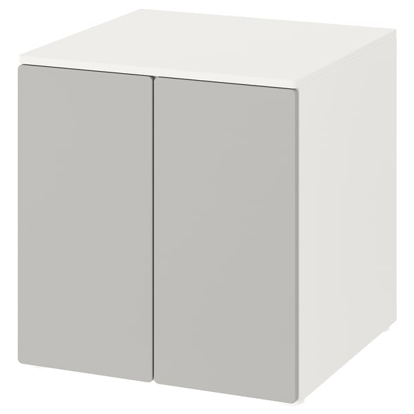 SMÅSTAD / PLATSA cabinet, white grey/with 1 shelf, 60x57x63 cm