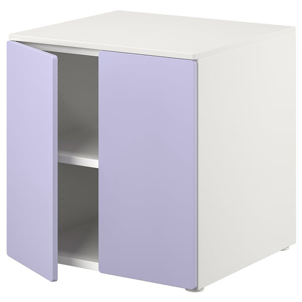 SMÅSTAD / PLATSA - Cabinet, white lilac/with 1 shelf, 60x57x63 cm