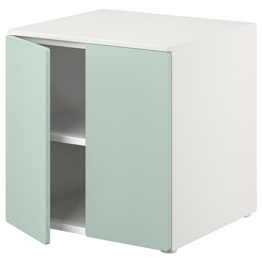 Ikea SMÅSTAD / PLATSA - Cabinet, white light green/with 1 shelf, 60x57x63 cm