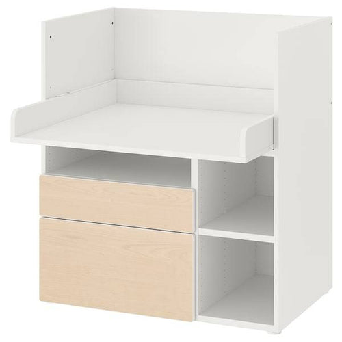 SMÅSTAD - Desk, white birch/with 2 drawers, 90x79x100 cm