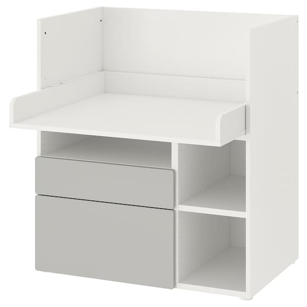 Ikea SMÅSTAD - Desk, white grey/with 2 drawers, 90x79x100 cm