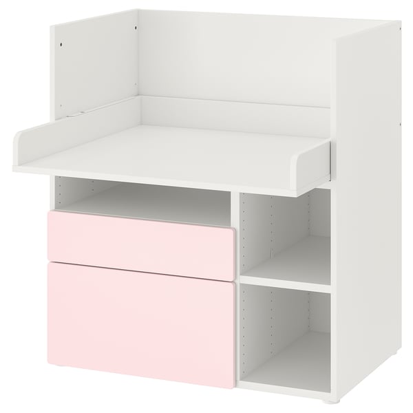 SMÅSTAD - Desk, pale pink/with 2 drawers, 90x79x100 cm.