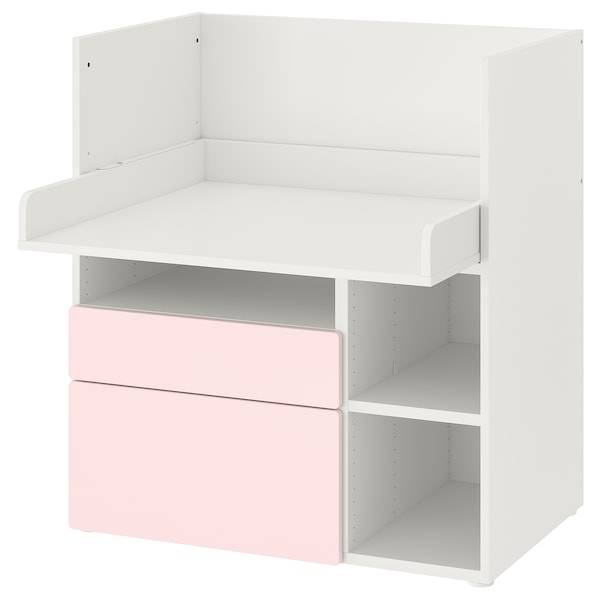 SMÅSTAD - Desk, pale pink/with 2 drawers, 90x79x100 cm.